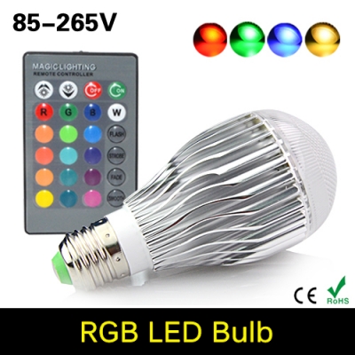 2015 new rgb led bulb e27 10w led lamp light led spotlight spot light 16 color changing dimmable lampada led ac85-265v 110v 220v [led-rgb-light-5962]