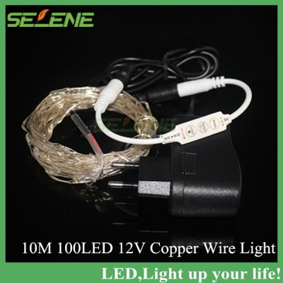 50ps by christmas copper wire 10m 100led withdc fairy lights 12v led string light new year wedding decoration christmas light