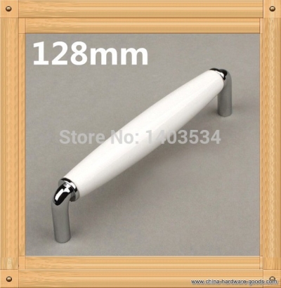 5pcs length 135mm hole c:c: 128mm ceramic handle white kitchen furniture handle cabinet drawer pulls