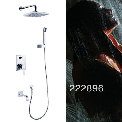 8"square showerhead wall mounted shower bathroom faucet set rainfall bathtub mixer tap torneira chuveiro ducha