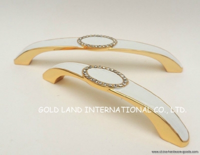 96mm crystal glass cabinet golden color handle
