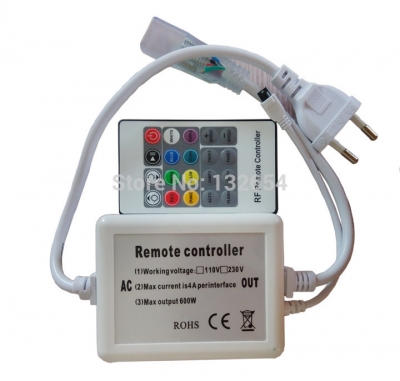 ac110v 220v 3 circuits 600w 20key ir remote wireless high voltage rgb led controller, led strip light rope light controller [led-controller-5032]
