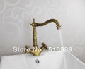 antique brass vintage retro chic kitchen basin sink mixer taps faucets swivel durable anti-brass kitchen tap faucet sam169