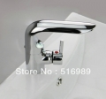brand new chrome polish finish tall bathroom sink waterfall basin faucet brass deck mount single handle tap d-014