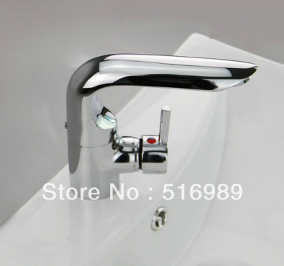 brand new chrome polish finish tall bathroom sink waterfall basin faucet brass deck mount single handle tap d-014 [bathroom-mixer-faucet-1681]