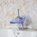brand new led chrome brass bathroom basin faucet single handle sink mixer tap grass3