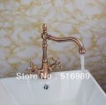 brass antique finish classical kitchen basin sink mixer taps swivel spout faucet sam178
