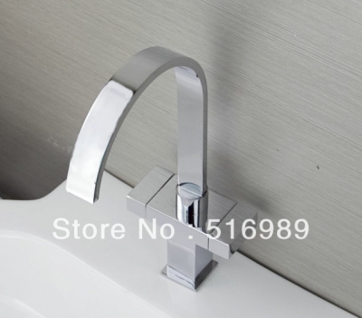double handle new /cold water mixer water tap basin kitchen wash basin faucet chrome plated asdln061646