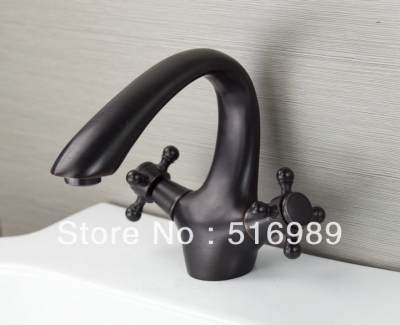 double handles deck mount oil rubbed kitchen sink bathroom basin sink mixer tap brass faucet grass49 [oil-rubbed-bronze-6869]