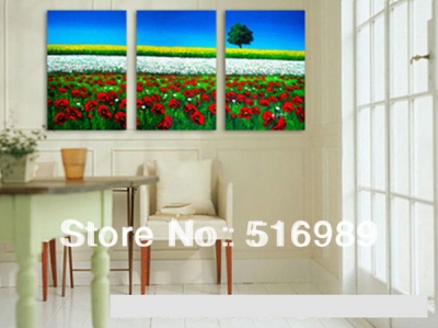 hanada rose white yellow new bathroom 3 pcs oil painting on canvas home decorative art bnmgb [painting-7701]