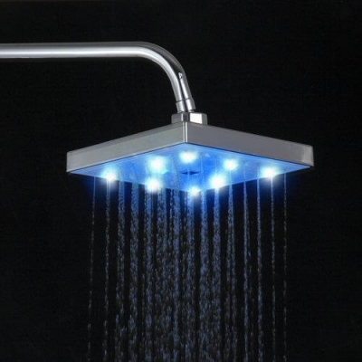 hello led shower head chrome multicolored temperature sensor water-powered [led-shower-head-5979]