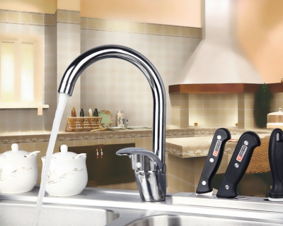 l8503/1 popular deck mounted polished chrome single hole single handle kitchen swivel mixer tap sink kitchen faucet