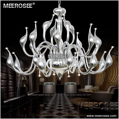 modern large swan chandelier light fixture 24 lights black silver color swan suspension light for pendant style