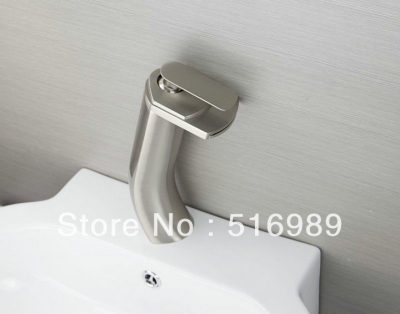 new brushed nickel solid brass bathroom sink basin tap faucet mixer sam64 [nickel-brushed-7385]