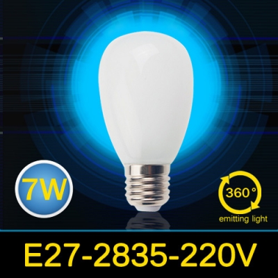 newest smd 2835 7w e27 led lamp glass cover ac 200v - 240v ball bubble led bulb chandelier pendant lights 2pcs/lots [hight-quality-ball-bulb-3954]