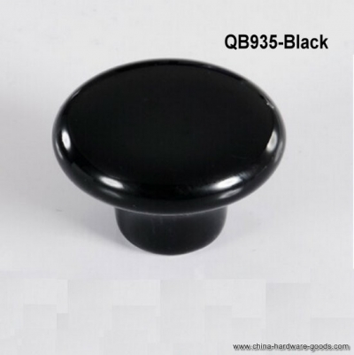 qb935-black single hole retail ceramic cabinet wardrobe cupboard knob drawer door pulls handles