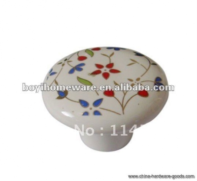rustic cute flower ceramic knobs cupboard handles whole and retail discount 100pcs/lot p32