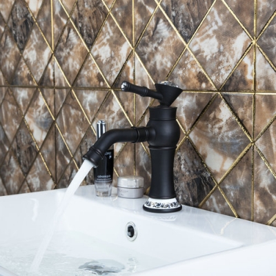 short oil rubbed black bronze diamond single handle kitchen torneira swivel 97103 basin vessel sink lavatory tap mixer faucet [bathroom-mixer-faucet-1935]