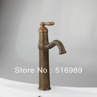 tall new brand antique brass kitchen sink bathroom basin sink mixer tap brass faucet ls 0024