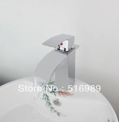 waterfall widespread chrome single lever deck mount mixer sink basin tap tree625 [waterfall-spout-faucet-9550]