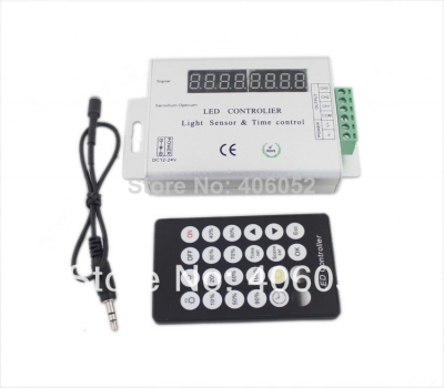 12-24v intelligent light sensor and time programmable control led controller for single color led strip [led-controller-4957]