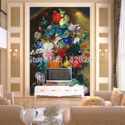 3d romantic large mural custom european painting flowers,3d wallpapers for wall flowers,3d wall murals wallpaper [3d-large-murals-wallpaper-681]