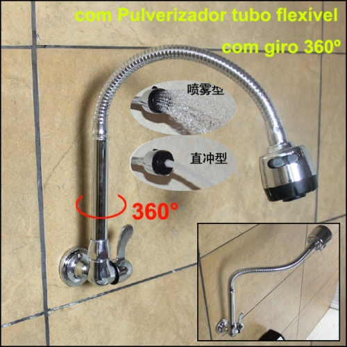 brass sink flexible pipe kitchen faucet single cold kitchen water tap wall torneira cozinha grifo cocina torneira para cozinha