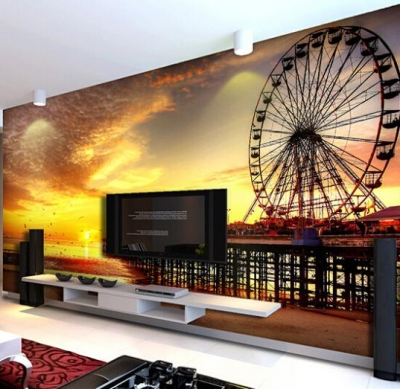 custom any size 3d wall mural wallpapers realistic ferris wheel large mural wall paper hd wallpaper [3d-large-murals-wallpaper-719]