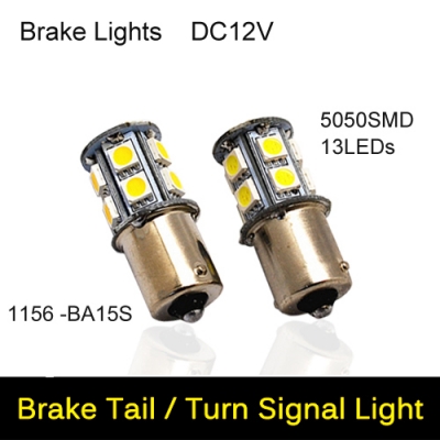dc12v ba15s 13leds car brake light / backup / turn signal / reverse led light bulb,1156 ba15s 5050 smd 4pcs/lots