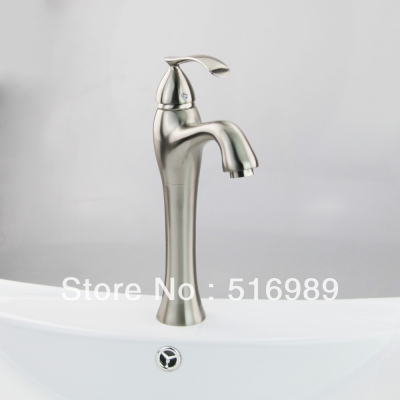 deck mount nickel brushed slim kitchen bathroom basin sink mix tap brass faucet p-001