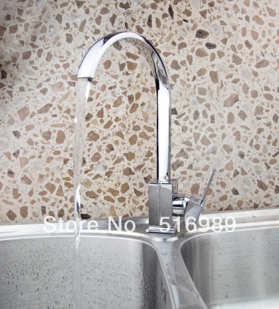 deck mount single handle swivel 360 chrome vessel mixer tap faucet 4 kitchen bathroom basin hejia116 [kitchen-mixer-bar-4323]