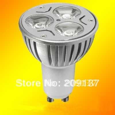 dimmable gu10 9w led bulb lamp, ac110-240v,2 years warranty ,3*3w led lamp