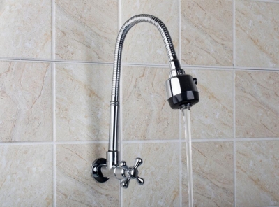 e-pak new rq8551-2a durable wall mounted cold single handle pull down polished chrome kitchen faucet