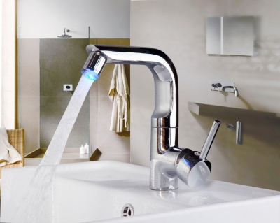 e-pak no need battery 8043/10 led colors changing single handle chrome finishbathroom basin mixer tap faucet