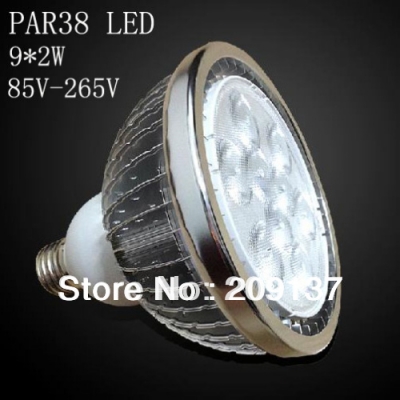 e27 ac85-265v,par38 18w led spotlight,1500lm,2 years warranty,9*2w prr38 led lamp spotlight
