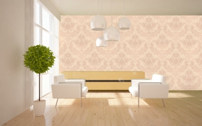 ft-150803 pvc printing 5m roll luxury european off white/cream textured classic damask wallpaper