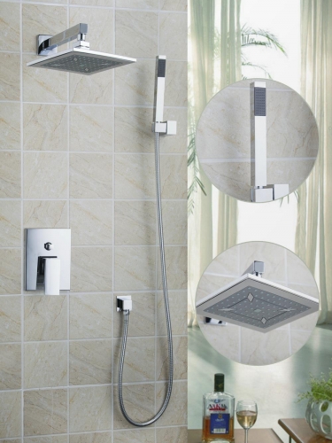 hello bathroom shower chuveiro do banheiro set 8" 50212-43sa/117 shower head rain shower head set + shower arm + hand shower