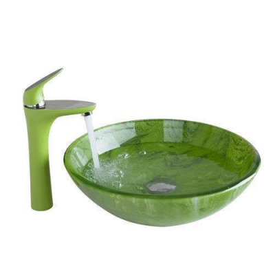 hello bathroom sink hand-painted glass washbasin+basin green brass faucet 416897081 lavatory bath combine set tap mixer faucet