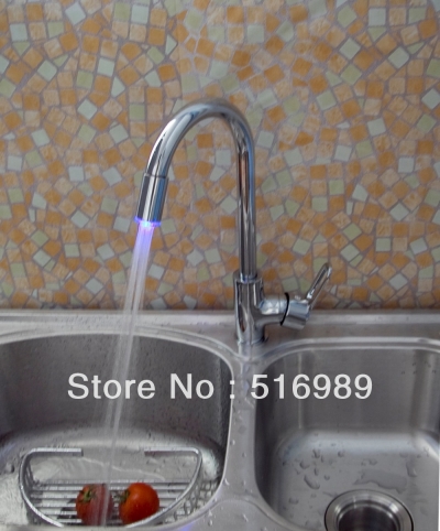 led kitchen faucets basin sink mixer taps chrome base newly hejia63 [kitchen-led-4222]