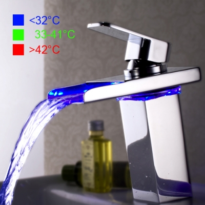 led sensor color change bathroom basin faucet cold mixer sink water tap deck mounted single hole torneira para de banheiro [deck-mounted-basin-faucets-2997]