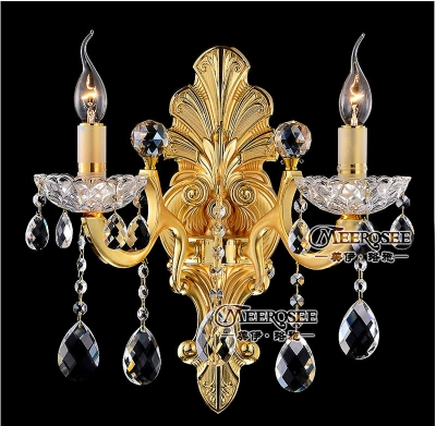 luxurious meerosee crystal wall sconces light wall candle lighting fixture gold color traditional style md8739 [crystal-wall-light-2746]