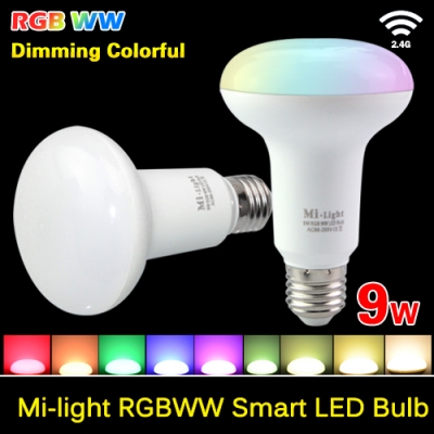 mi light 2.4g ac85-265v e27 9w wifi rgbww led lamp wireless brightness color temperature dimmable led bulb ceiling light [led-smart-mi-light-5997]