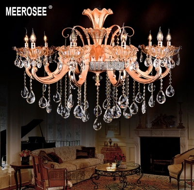 modern 10 arms chandelier crystal light fixture rose gold floral crystal lustre lamp with top k9 crystal md2107 d1060mm h710mm [alloy-chandeliers-1118]