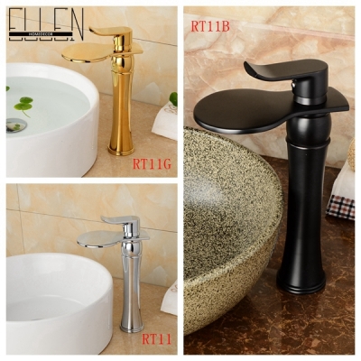 new arrival tall bathroom faucet chrome gold and oil rubbed bronze waterfall faucets cold and water tap