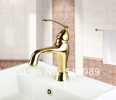 newly model durable golden deck mount wash basin bathroom bathtub tap faucet mixer 8037-1 [golden-3888]