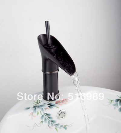 oil rubbed bronze new bathroom brass basin sink waterfall faucet deck mount vessel mixer vanity on9
