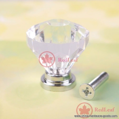 redleaf 1pcs 32mm diamond shape crystal cupboard drawer cabinet knob pull handle #05 worldwide