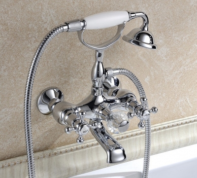 shower faucets wall mounted bathtub faucet mixer for bath brass dual handle bathroom shower set water tap [discount-items-3164]