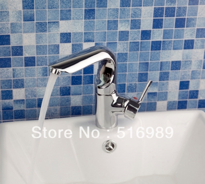 single handle deck mount new single hole basin chrome plated water taps basin for kitchen wash basin faucet tree762 [bathroom-mixer-faucet-1941]