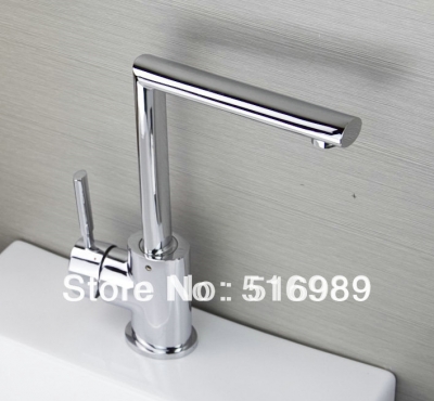 soild brass chrome bathroom sink faucet single handle swivel 360 spout kitchen mixer tap kkk16 [kitchen-mixer-bar-4418]